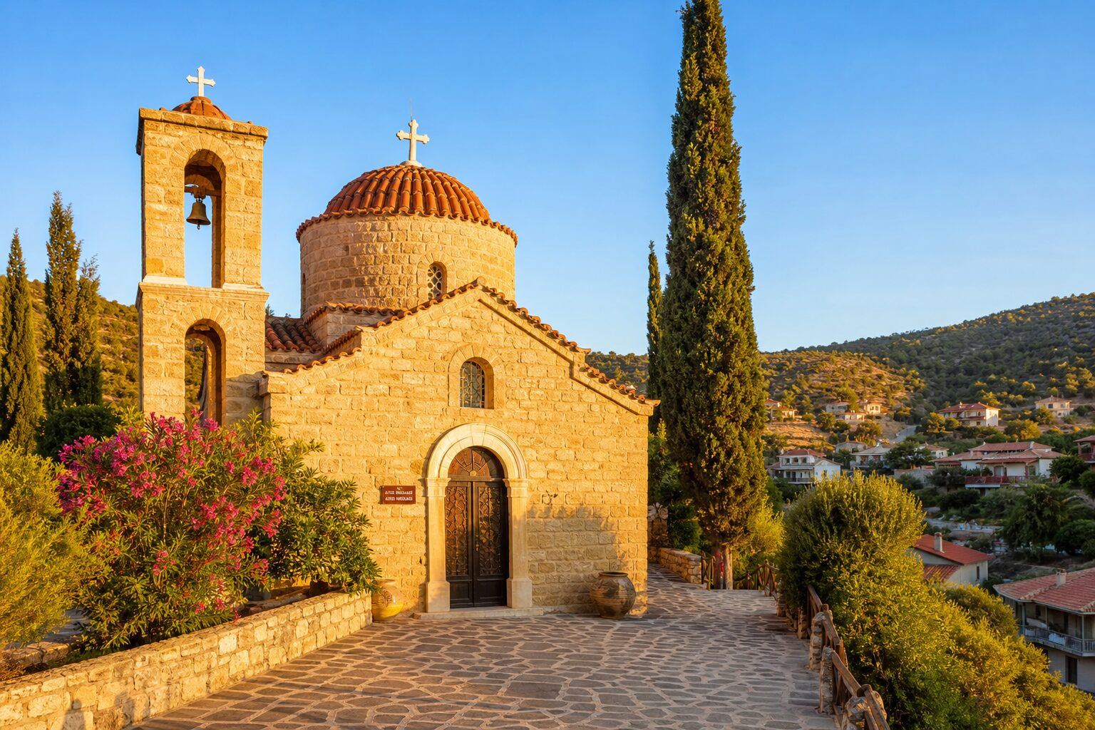 A traditional Cypriot Byzantine village church