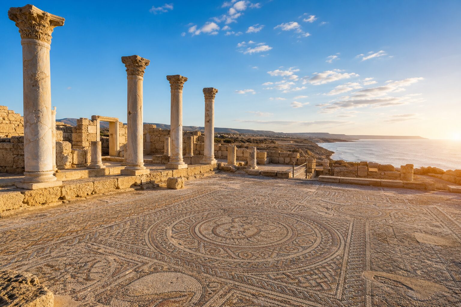 Ancient Greco-Roman ruins and mosaics in Cyprus