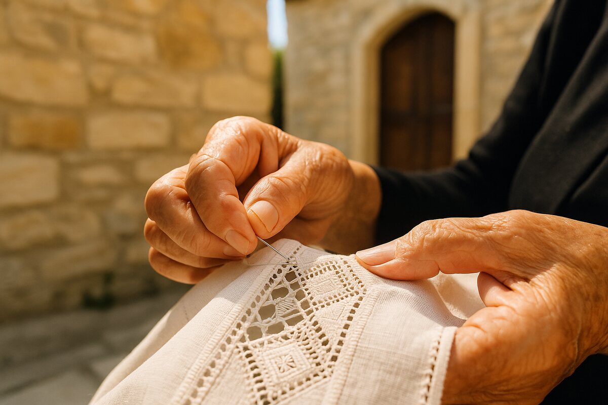 Lefkaritiko lace making, Lefkara, Cyprus