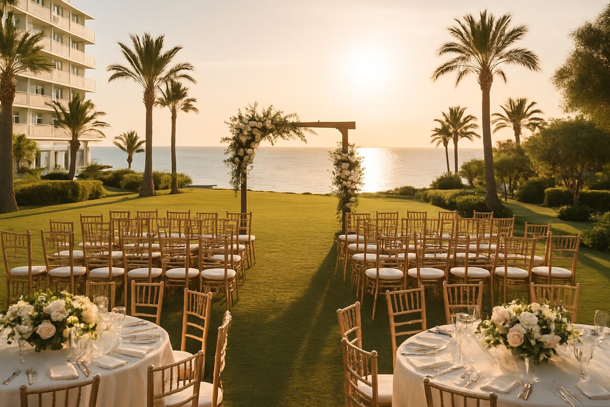 Cavo Maris Beach Hotel wedding setting (illustrative)