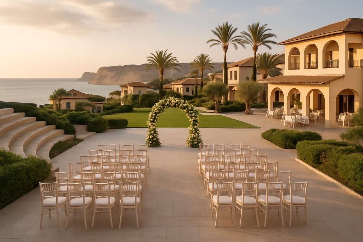 Columbia Beach Resort wedding setting (illustrative)