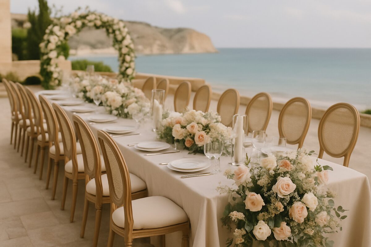 Columbia Beach Resort wedding setting (illustrative)