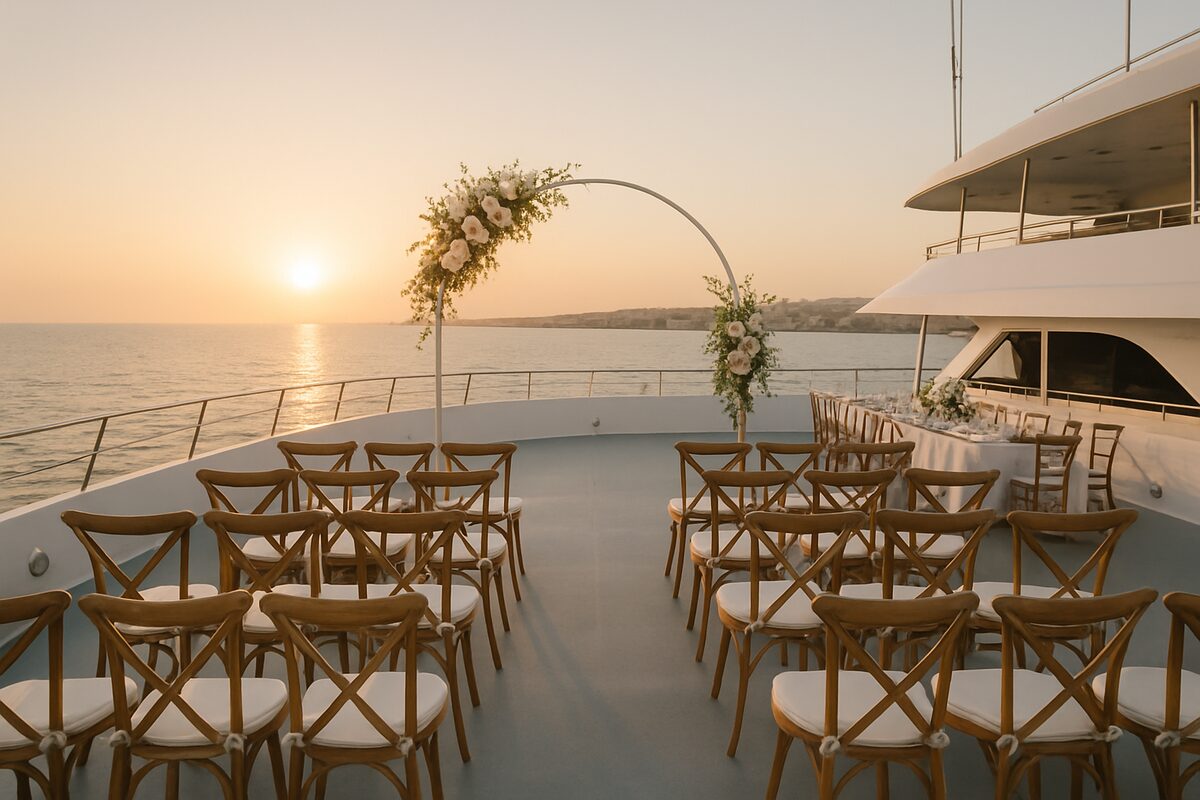 Exclusive Yacht Weddings wedding setting (illustrative)