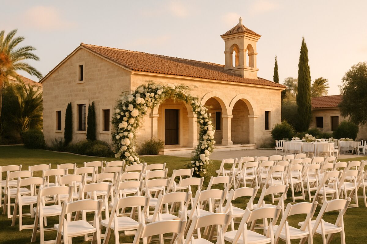 Geroskipou Town Hall wedding setting (illustrative)