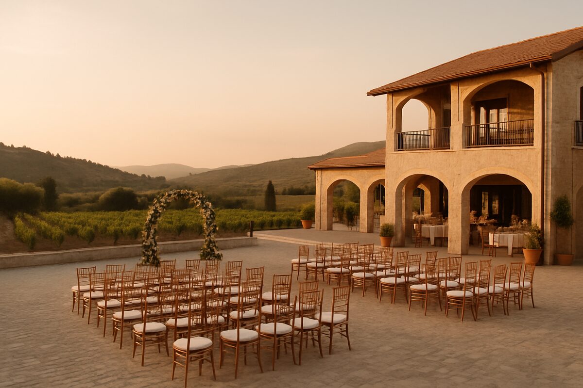 Oenou Yi - Ktima Vassiliades wedding setting (illustrative)