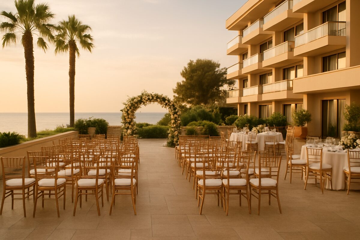 Pefkos City Hotel wedding setting (illustrative)