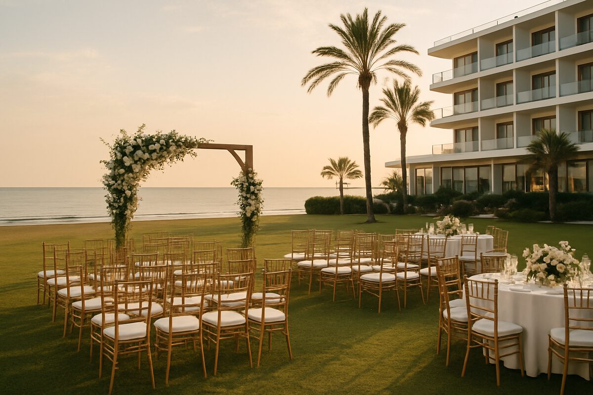 Radisson Beach Resort wedding setting (illustrative)