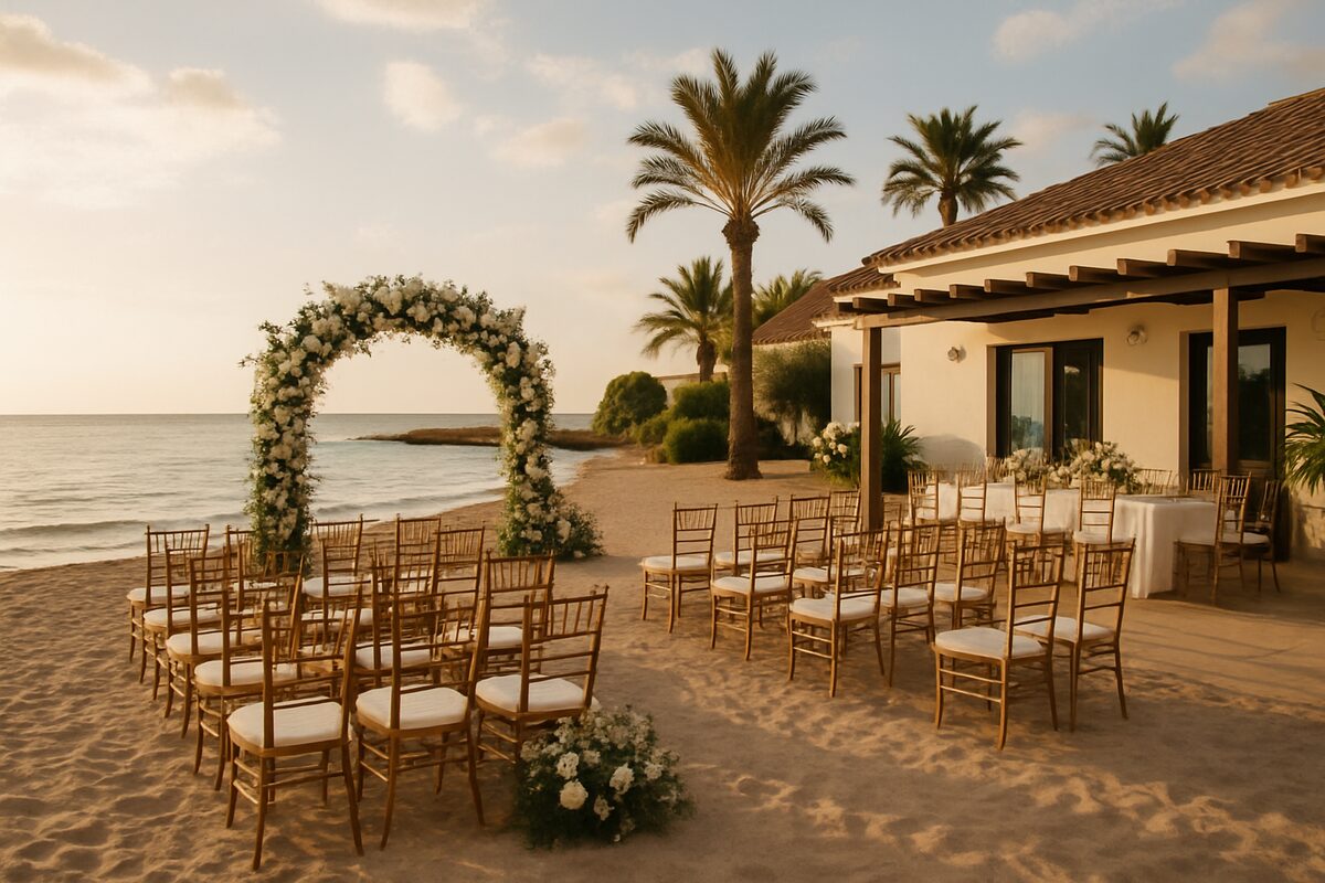 Thalassines Beach Villas wedding setting (illustrative)